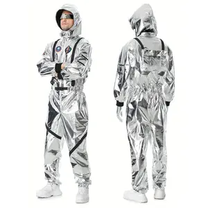 Men's Silver Astronaut Costume Perfect for Halloween, Role Play, Space Themed Parties, and Cosplay Menswear Classic Traditional Latex Skull Mask bee peach timothee chalamet denki kaminari hero
