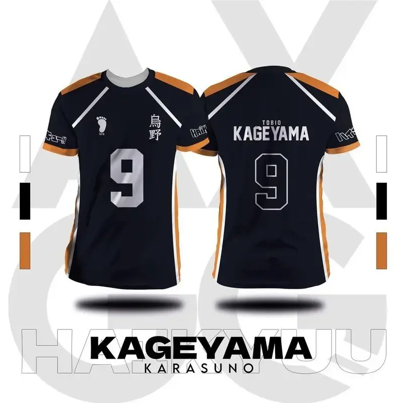 Haikyuu Tobio Kageyama #9 Karasuno Cosplay Volleyball Jersey Shirt, Premium Breathable Polyester Athletic Tee, Durable Sublimation Print Anime Gift for Otaku Fans