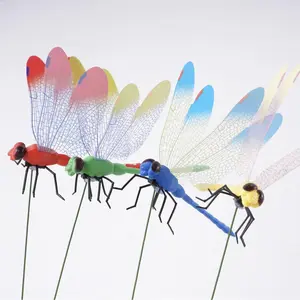 4/8/12 pieces of dragonfly clip insect repellent, dragonfly cap clip, 3D dragonfly garden wooden stake decoration, indoor and outdoor artificial clip fly repellent, Metal Clip Mosquito Repellent Hat Clip，mosquito bug repellent hack，Fishing