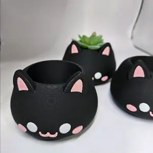 3D Printed Cat Face Planter