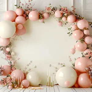 7.2FT  Round Backdrop Cover for 5 to 7.2ft Circle Arch Stand -  Adjustable Wrinkle Free Circle Backdrop Cover for Birthday, Wedding Arch,  Shower Photography Background Party Decor