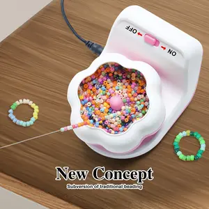 Automatic Bead Stringer, Dual-Use Electric Bowl Rotator, DIY Seed Bead Making Tool, Creative Bracelet Weaving Kit, Girl's Gift Set, DIY Beads