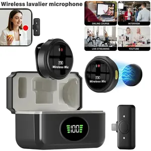 Wireless mini lavalier microphone, ultra lightweight body, portable charging case, 3-level intelligent noise reduction, automatic limiting, 48H long battery life, suitable for Vlogs, podcasts, live broadcasts, interviews, etc YouTube， Suitable for iPhone
