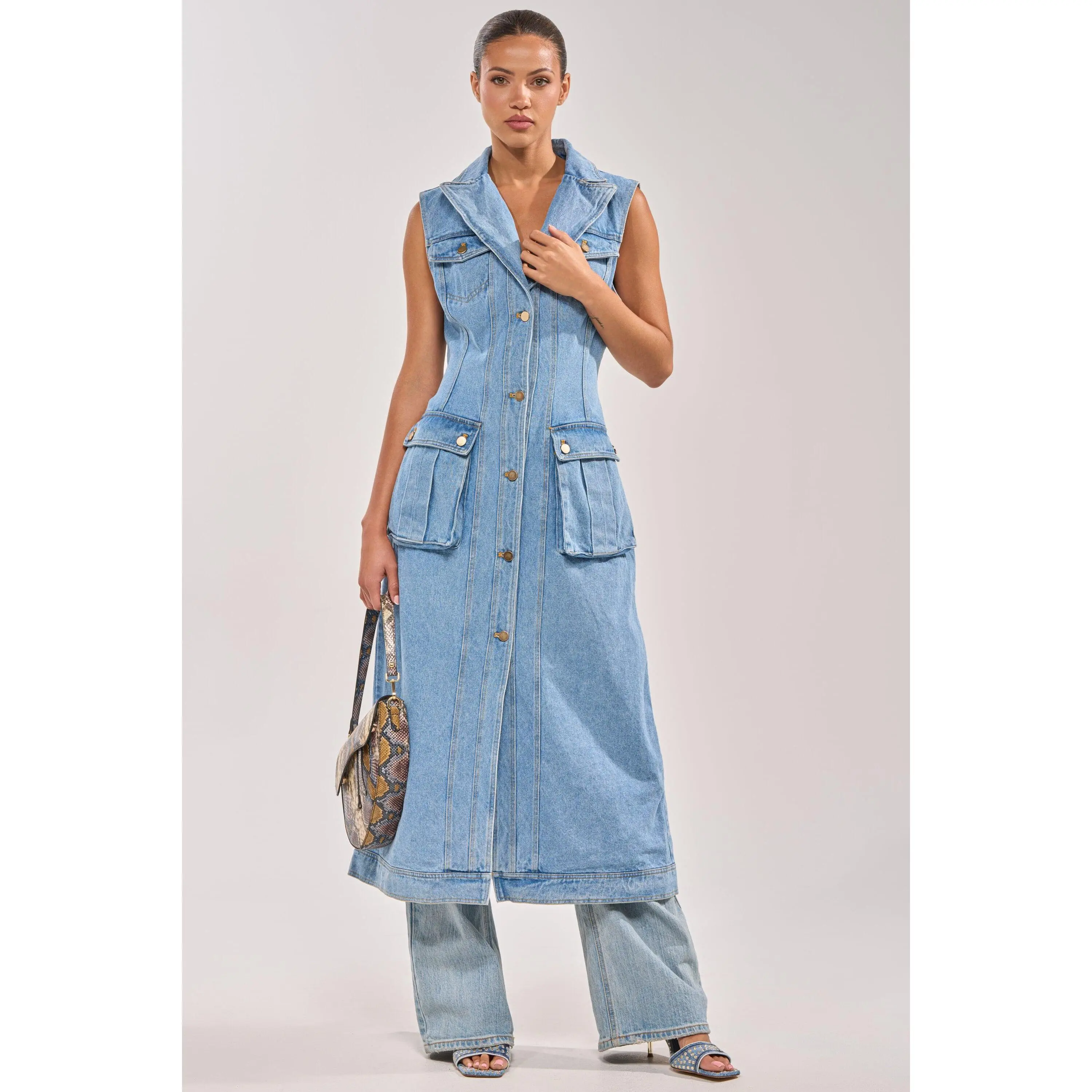 GOTTA DIP LONG DENIM VEST