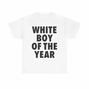 WHITE BOY OF THE YEAR SHIRT-Man Menswear Oversized Tshirt WHITE BOY OF THE YEAR SHIRT-Man Menswear Oversized Tshirt
