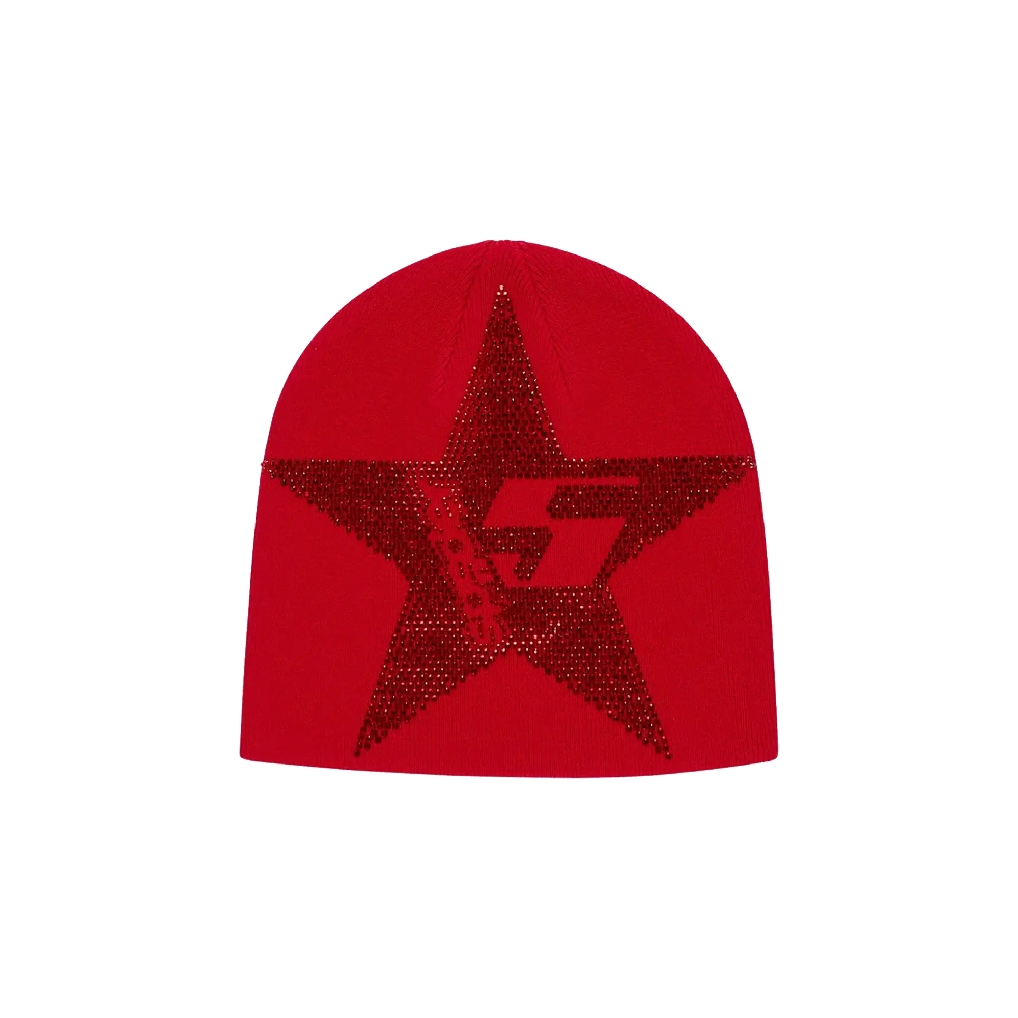 Star Rhinestone Skully Beanie "Red" SP5der548