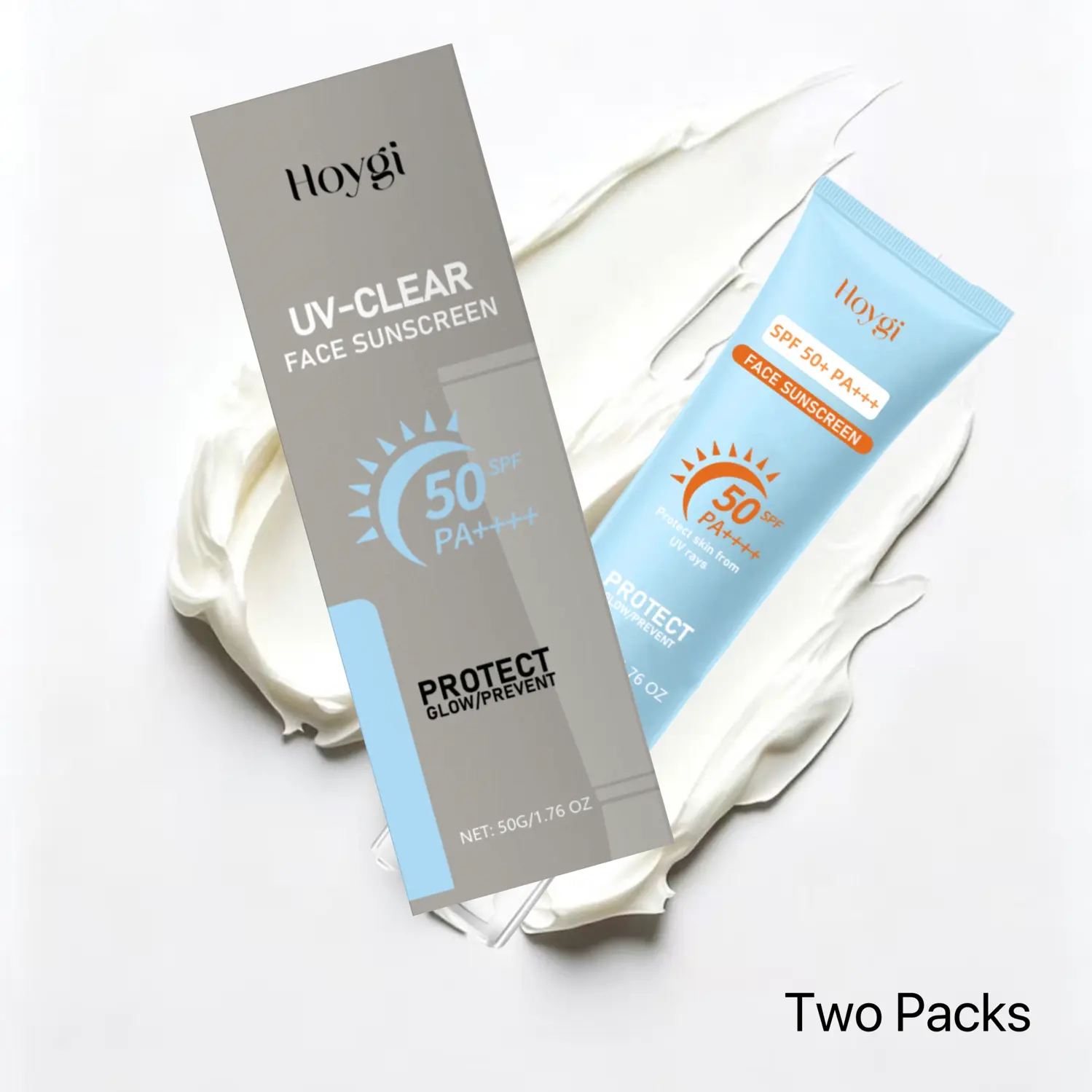 【2 Packs】Sunscreen to prevent sunburn andtanning,Universal Tinted Face MoisturizerSunscreen,SPF 50 PA+++,Water Resistant AndNon-Greasy,For All Type Skin Facial Skincare