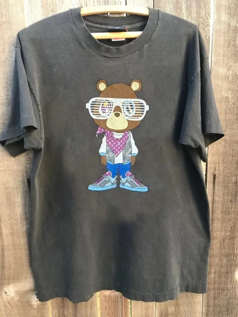 Kanye Graduation Bear Retro Style Charcoal Men Women T shirt Remake S-5XL