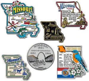 Missouri Six-Piece State Magnet Set by Classic Magnets, Includes 6 Designs
