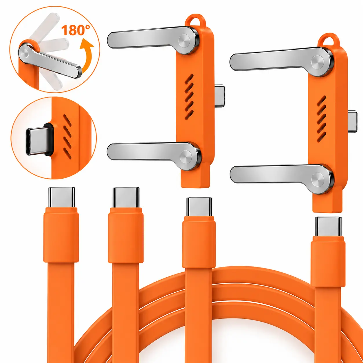 240W Invisible Stand Fast Charging Cable,240W USB C to USB C Flat Cable 90 Degree Angled,Sideways Phone Type C Charger Cord Compatible with iPhone 16 17 Series,Samsung S26 S25