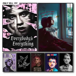 L-Lil P-Peep Rapper Poster HD Sticky Waterproof Wall Art Graphic Prints | High Quality Print Abstract Face Design Aesthetic Home Living Bedroom Bathroom hallway Decor Trendy Room Decoration | Multiple Size Options Available