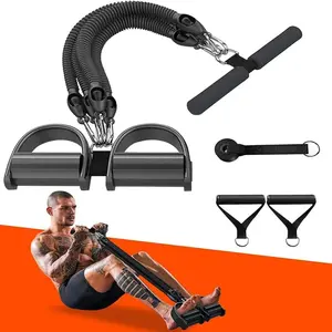 Multifunctional Foot Pedal Stretching Machine, Adjustable Resistance Band with Foot Pedal and Handle, Home Gym Equipment, Workout Bands