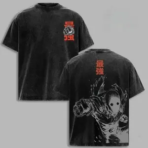 Saitama One Punch Man S3 T-Shirt, Vintage Washed Oversized Anime Tee, Hero Manga Graphic Shirt, Heavy Cotton Streetwear, Unisex Casual Outfit, Gift for One Punch Man Fans         40C AO5