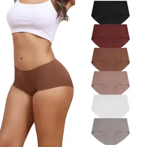 LEVAO Women Seamless Mid Waisted Underwear No Show Full Coverage Briefs Breathable Stretchy Invisible Panties 6Pack