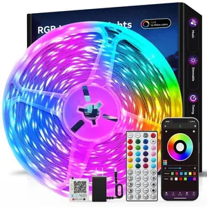 100FT Smart LED Light Strip RGB Color Changing Music Sync Strip Lights with App & Remote Control for Bedroom Indoor Lighting Decoration Modern