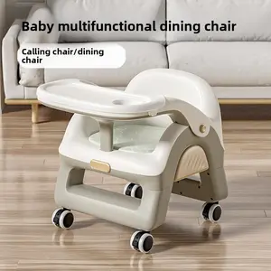 Langkes High Chair for Babies Adjustable Multifunctional Infant Feeding Chair with Removable Tray and Reclining Backrest Toddler Dining Seat