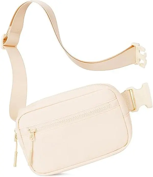 Fanny Pack For Women And Men Crossbody Bag Belt Bag with Adjustable Strap Graduation （Beige）