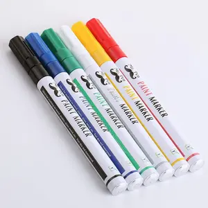 6PCS Paint Markers Set Oil Based for Metal Mix Permanent Colored Pen Fine Point