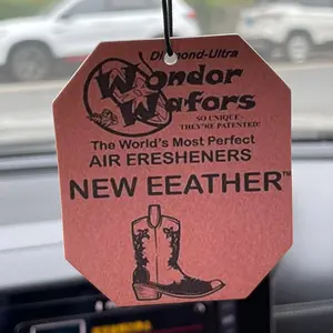 Hilton Leather Paper Series Scented Car Air Freshener, Long-Lasting Fragrance for Rearview Mirror & Vent, Natural Essential Oils, Home Decor Gift