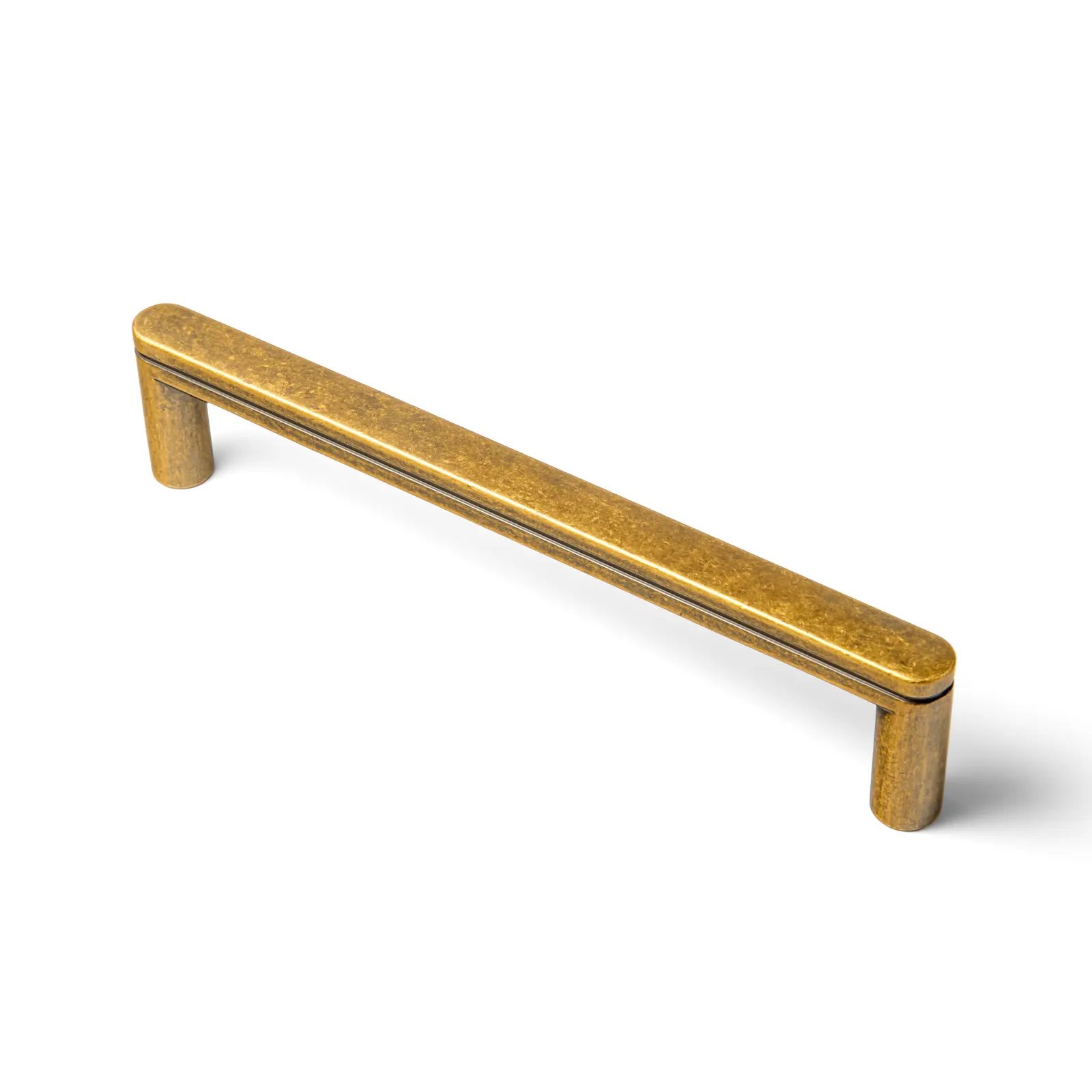 Goo-Ki 6-Pack 5 in Champagne Bronze Cabinet Door Handles, Decorative Grooved Texture, Non-Slip Comfortable Grip with Vintage Charm for Farmhouse-Industrial Cabinetry