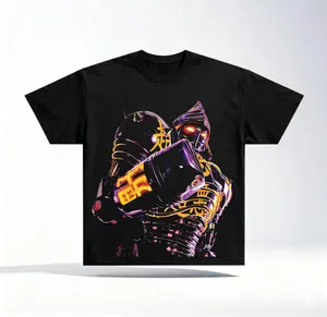 Noisy Boy Robot Fighter Graphic T-Shirt, Real Steel Mecha Boxing Movie Fan Tee, Futuristic Robot Streetwear Shirt