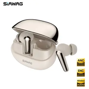 SIAWAG BTW77 Bluetooth Earbuds – 600mAh Battery, 42dB ANC, Dual Mic ENC, 150H Standby, 60ms Low Latency, IPX5 Waterproof, Comfortable Fit, Fast Connection