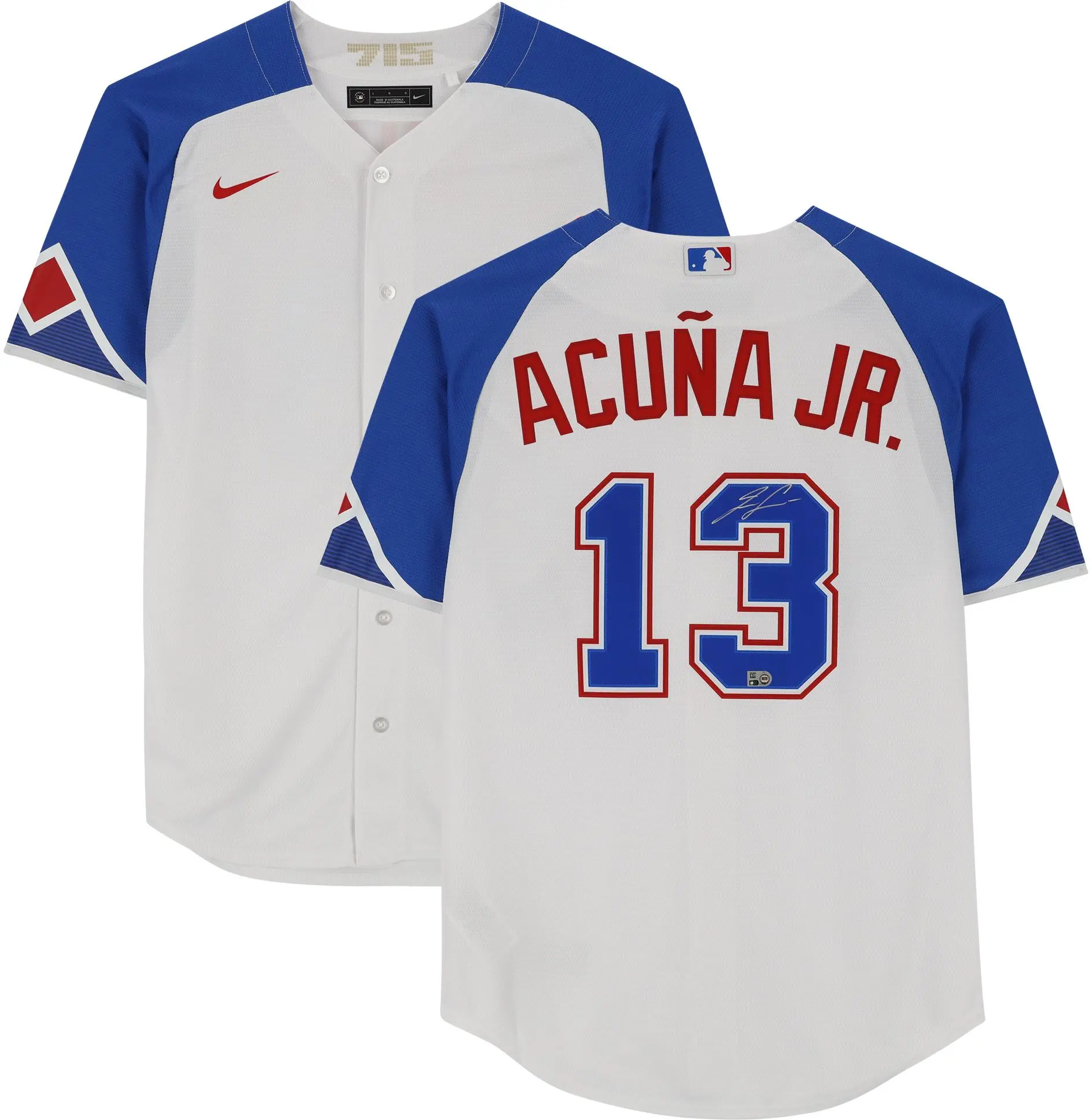 Ronald Acuna Jr. Atlanta Braves Autographed White Nike City Connect Replica Jersey - Fanatics Authentic Certified