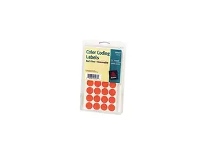 Avery 05467 Print or Write Removable Color-Coding Labels, 3/4in dia, Neon Red, 1008/Pack