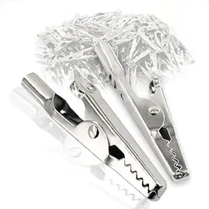 25 Pcs 51mm Metal Alligator Clips – Nickel Plated Crocodile Clip Spring Clamps, Durable Silver Tone Test Line Clips for Electrical Work, Laboratory Testing, DIY Projects, Cable Lead Connections, and General Purpose Wire Holding Applications