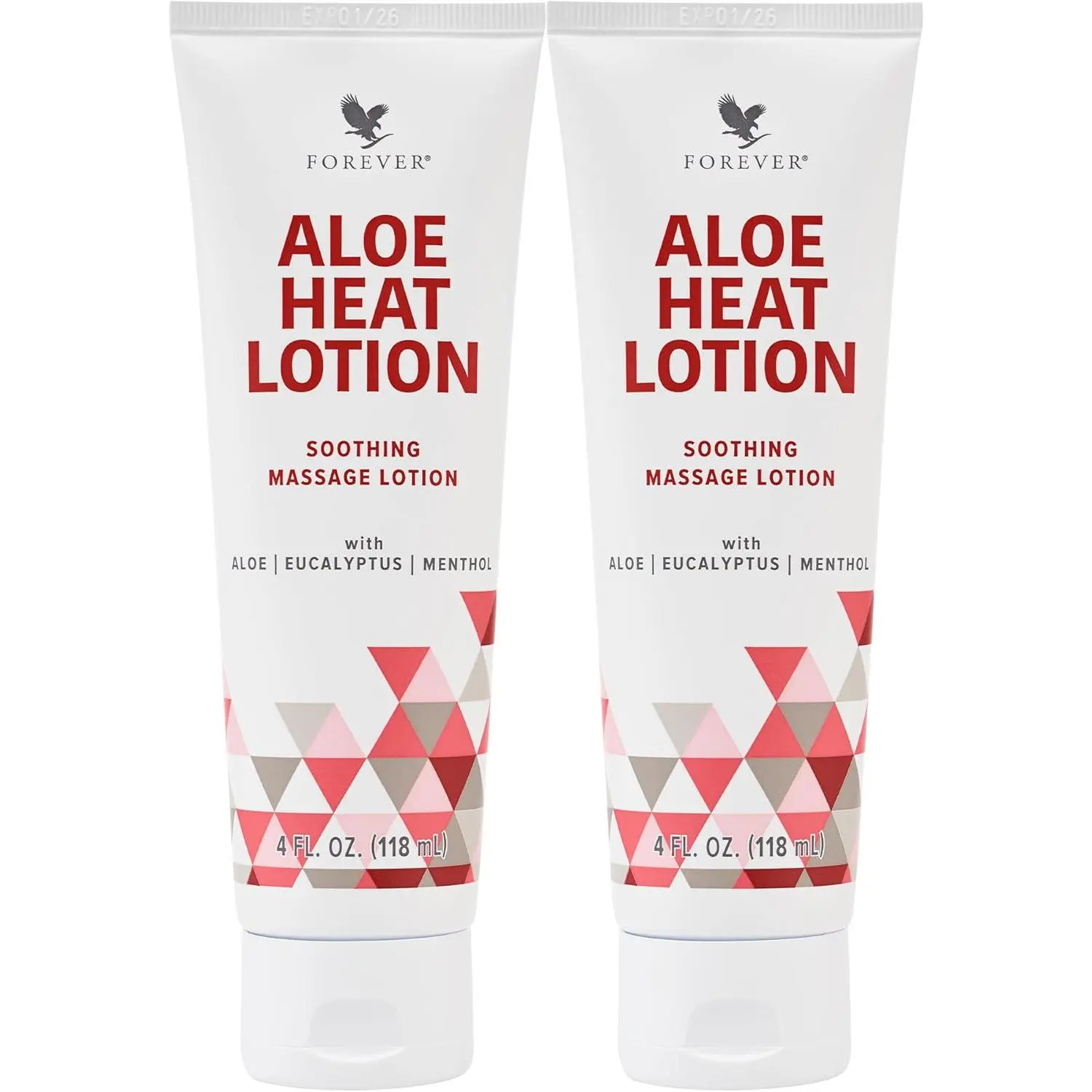 Forever Aloe Heat Lotion with Menthol & Eucalyptus - Vegan-Friendly, Gluten-Free Body Moisturizer - Calming, Hydrating Deep Calm Body Lotions & Creams for Skin Nourishment & Moisture - 4 fl oz (Pack of 2), Body Care