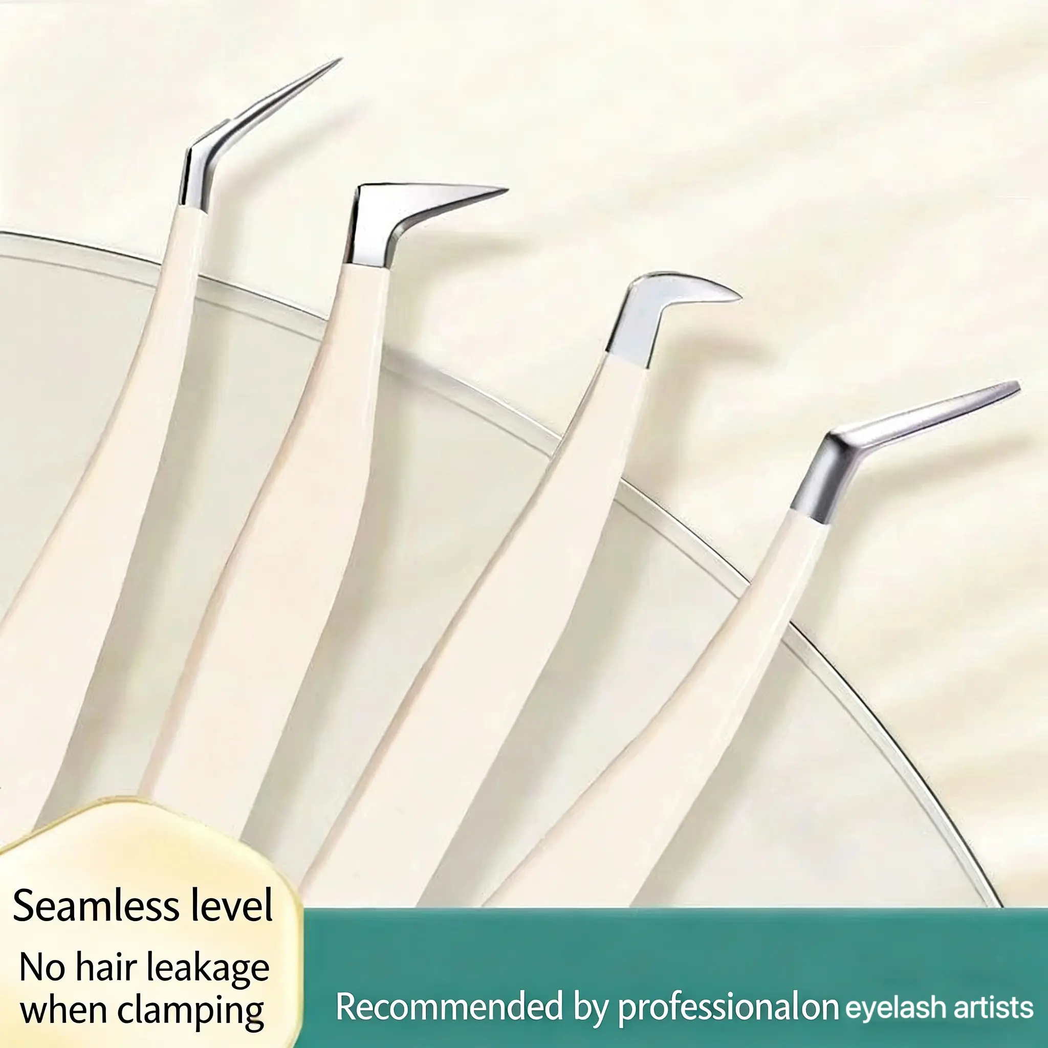 4pcs/lot High Precision False Eyelash Stainless Steel Tweezers Tool Set, Professional Lash Extension Kit for Beginners, Clip-On Tools, Cosmetic Beauty Equipment