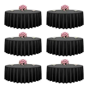 VEVOR White Round Tablecloths 10 Pack, 132 Inches in Diameter, Stain - Wrinkle - Resistant, Machine Washable Table Clothes, Polyester Fabric Table Covers for Wedding, Party, Banquet, Formal EventsVEVOR Super Brand Day