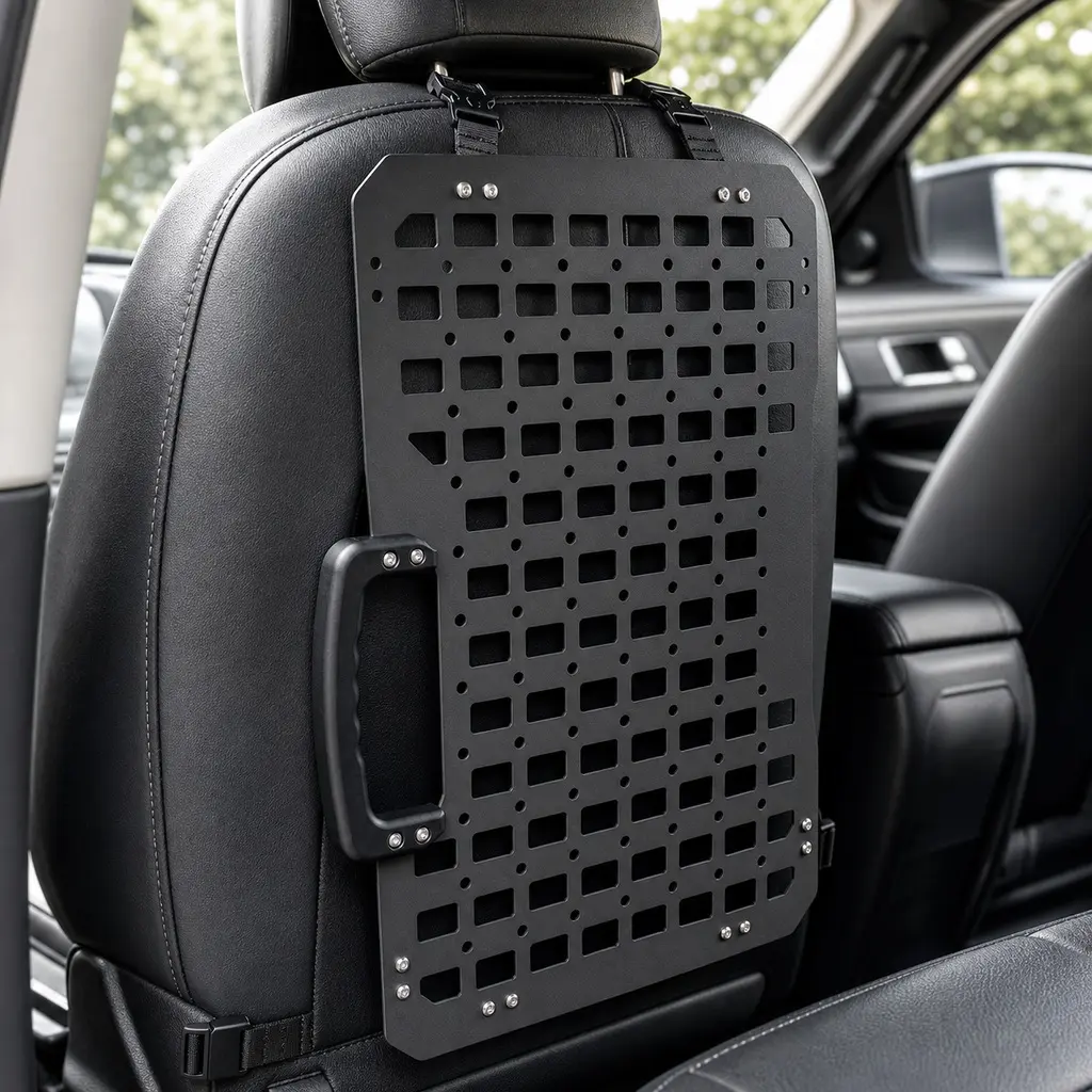 Portable Rigid MOLLE Panel Tactical Car Back Seat Organizer with Handle Heavy Duty Modular Storage System for Vehicle Trunk SUV Truck Gear Equipment Tool Molle Panel Accessories Organizer Board, Living Room Table for Sofa Side, Bedroom