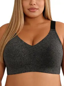 Women's Wireless Bra, Wirefree Bra, Breathable Soft Comfy Bra, Plain Design, Medium Support, All-Season Comfortable Lined Underwear, Everyday Wear Essentials
