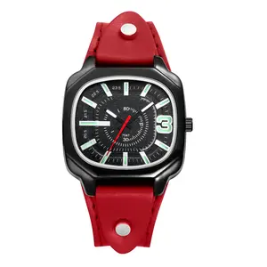 OIDEA Unisex Vintage Square Face Leather Strap Analog Quartz Watch - Accurate Large Dial Casual Trendy Wristwatch, Durable Luminous Fashionable Watch with Luminous Hands, Adjustable Size