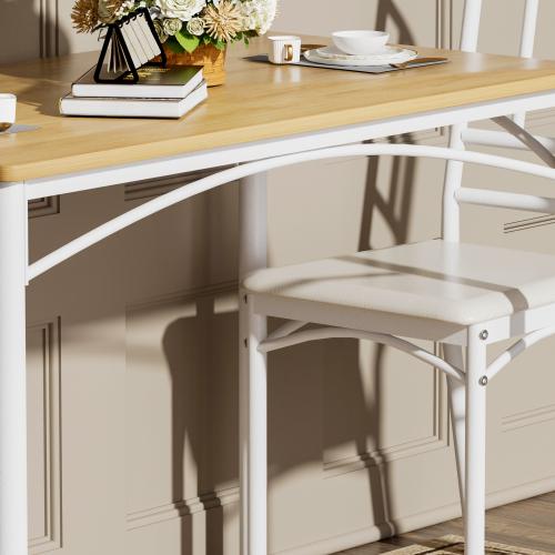 Bellemave  Dining Table Set, Bar Table with 4 Dining Benches, Kitchen Table Counter with Chairs, Industrial for Kitchen Breakfast Table, Living Room, Party Room, , 43.3″L x23.6″W x 30.1″H