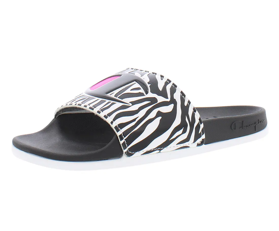 CHAMPION Women's Ipo Squish Wild Slides, Comfortable Cushioned Sandals with a Colorful Pattern - Casual Summer Footwear
