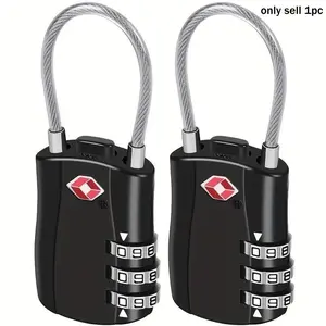 Tsa Approved Combination Lock for Travel & Security, Durable Aluminum Alloy Material, Ideal for Luggage, Gym Bags, Bike Storage, Portable Tsa Lock, Safety Lock, Travel Accessories