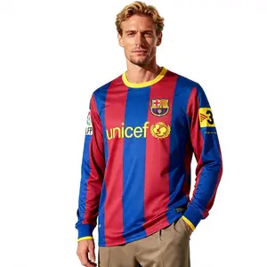 10-11 Season  Home Short Sleeve Soccer Jersey Messi #10 Long Sleeve Jersey