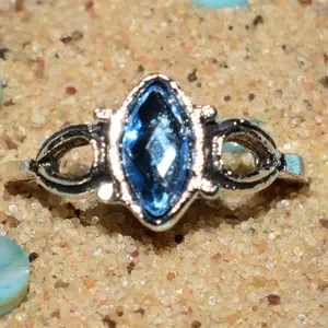 Faux Sapphire Solitaire Ring