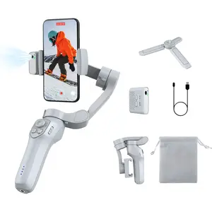 3-Axis Phone Gimbal with  AI  ,Gimbal Stabilizer for Smartphone with Fill Light,Phone Stabilizer for Video Recording,Gimbal for Android&, YouTube Vlogging Kit