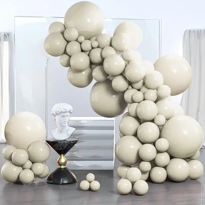 PartyWoo White Balloons 140 pcs Different Sizes of 18 12 10 5 Inch White Sand Balloons Arch Kit Garland for Wedding Baby Shower Birthday Bridal Shower Graduation Engagement Party Decorations White-F12