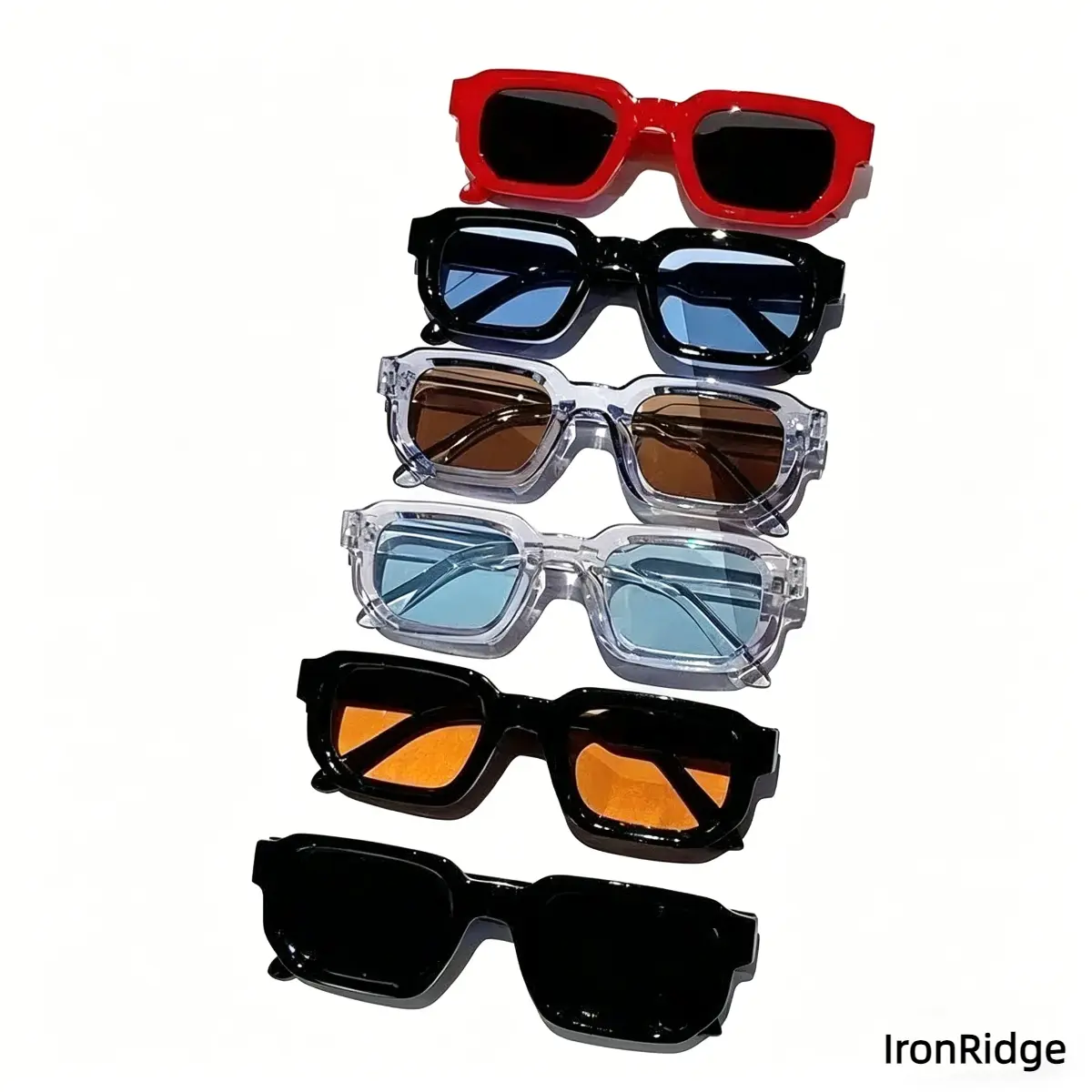 Retro Thick Frame Rectangle Sunglasses for Men Women, Uv400 Protection Trendy Square Shades, Fashion Bold Chunky Sun Glasses for Streetwear Party Driving, Y2K Style Eyewear for Summer Beach Vacation Daily Wear