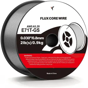 E71T-GS .030" Flux Core Welding Wire, 2-Pound Spool Gasless MIG Wire for MIG Welder, Ideal for Outdoor Windy Conditions, Farm Yard Maintenance, and  DIY Fence Repair (1-Pack)