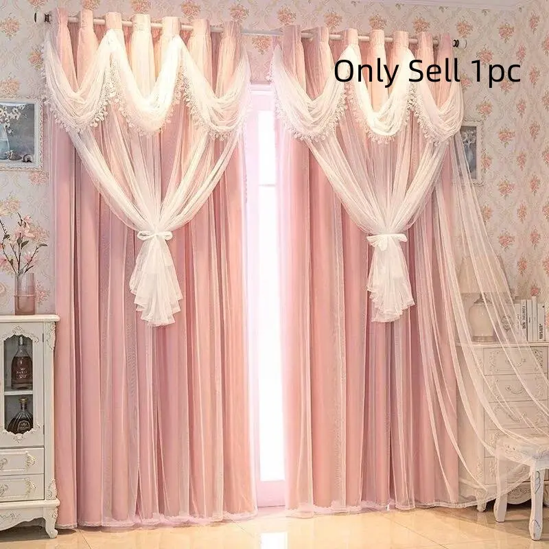 Modern Dreamy Living Room Balcony Sunshade Curtain, Home Decorative Curtain, Home Decoration Curtain, Thickened Drapes for Bedroom, European Style Window Sheer Fabric, 100% Light Blocking