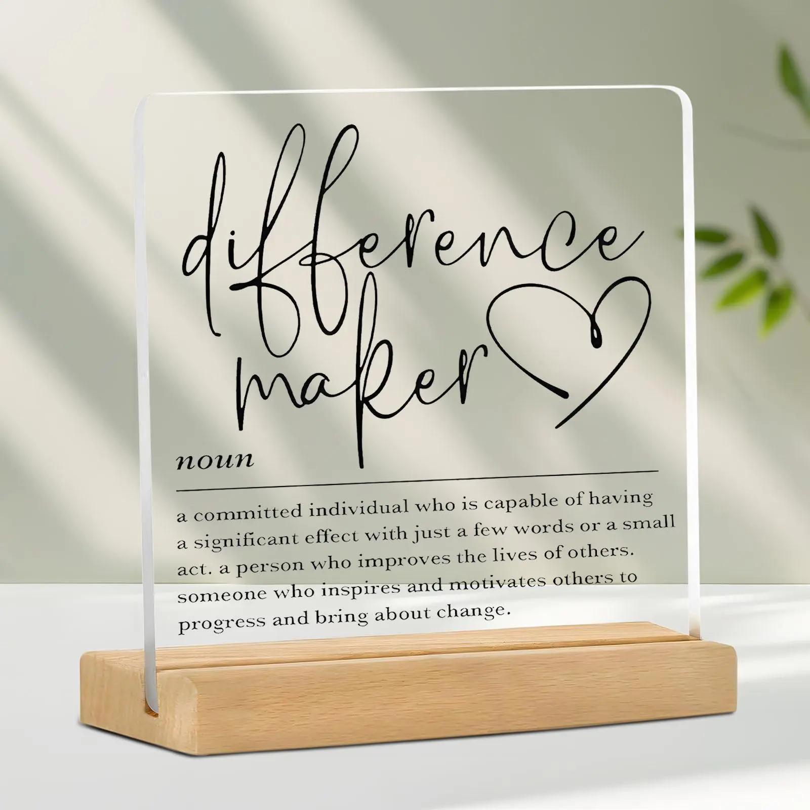 Acrylic Desktop Ornament, Difference Maker Gift, Employee Gift, Inspirational Office Decor, Acrylic Desktop Ornament for Home Office, Acrylic Plaque