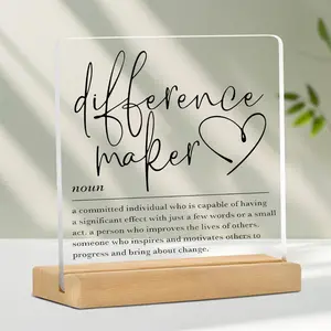 Acrylic Desktop Ornament, Difference Maker Gift, Employee Gift, Inspirational Office Decor, Acrylic Desktop Ornament for Home Office, Acrylic Plaque
