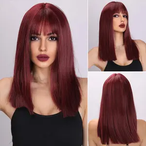 SMILCO/20-inch | Red Straight with Bangs | SM477