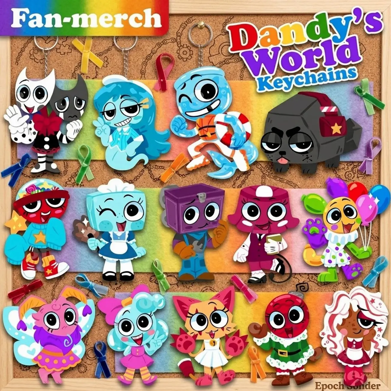 Toon Keychains | Razzle & Dazzle, Connie, Finn, Coal, Gigi, Tisha, Boxten, Brightney, Looey, Flutter, Poppy, Scraps, Ginger