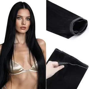 MORESOO Invisible Butterfly Weft Hair Extensions Remy Human Hair 16-24 Inch 80g-100g Double-Sided Comfort Breathable Genius Weft Body Wave Blonde OVO Hair + MORESOO  Invisible Holed Tape for Hair Extensions Glueless Pu Tape Spring Statements